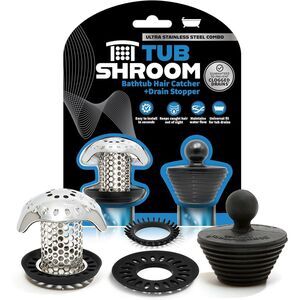 TubShroom Ultra Stainless Steel Hair Catcher Drain Protector with Stopper